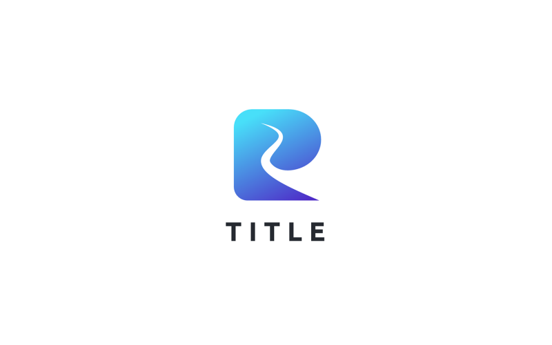 Minimalistische moderniteit R Wave Water Strand Natuur Logo