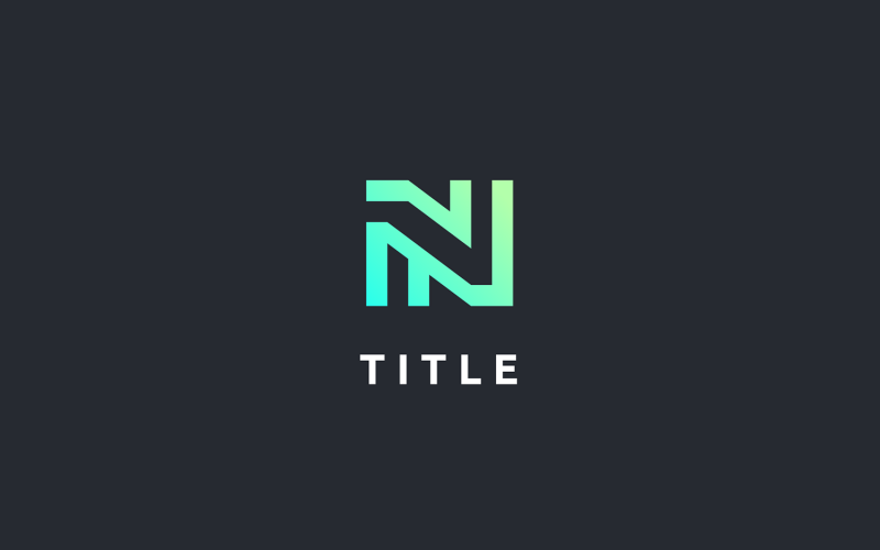 Minimalistisk Modernity N Shade Monogram Logotyp