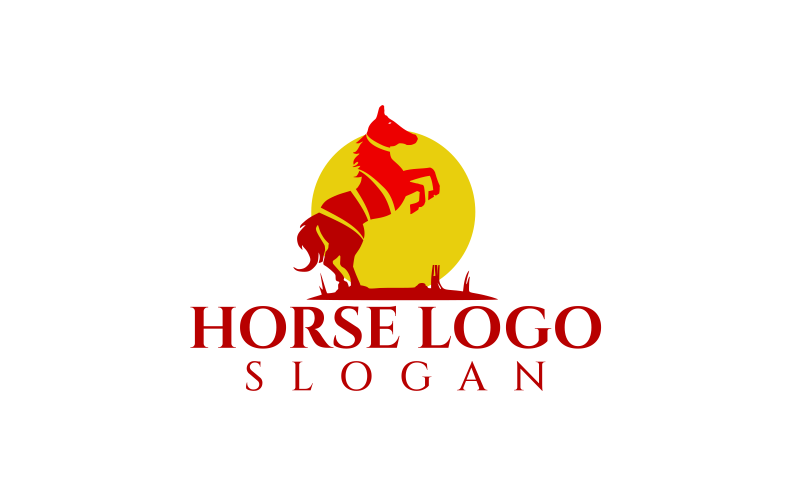 Modèle de logo de conception personnalisée de cheval en cours d'exécution 4