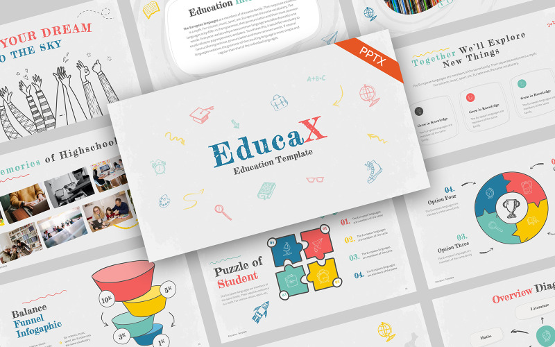 Modello PowerPoint per l'istruzione EducaX
