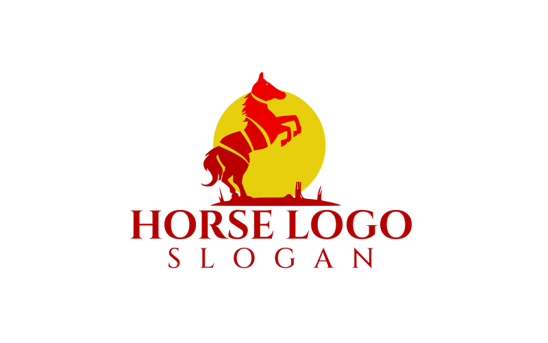 Шаблон логотипа индивидуального дизайна для бега лошади 4