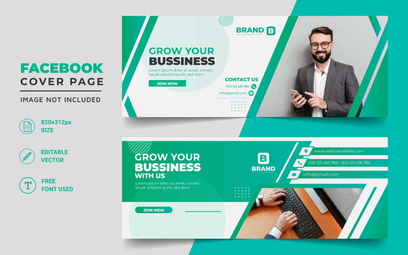 Corporate Business Social Media Design Szablon okładki na Facebook
