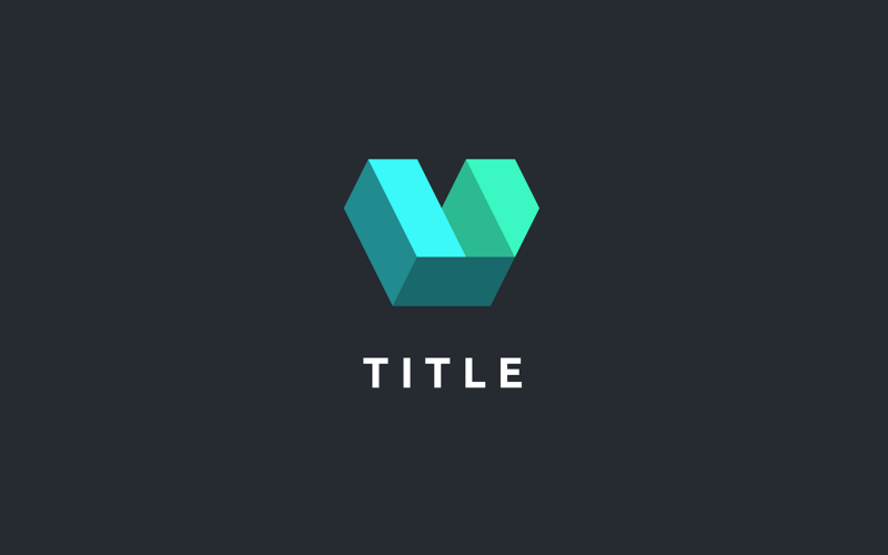Logo emblématique de la modernité V Tech Block Letterform