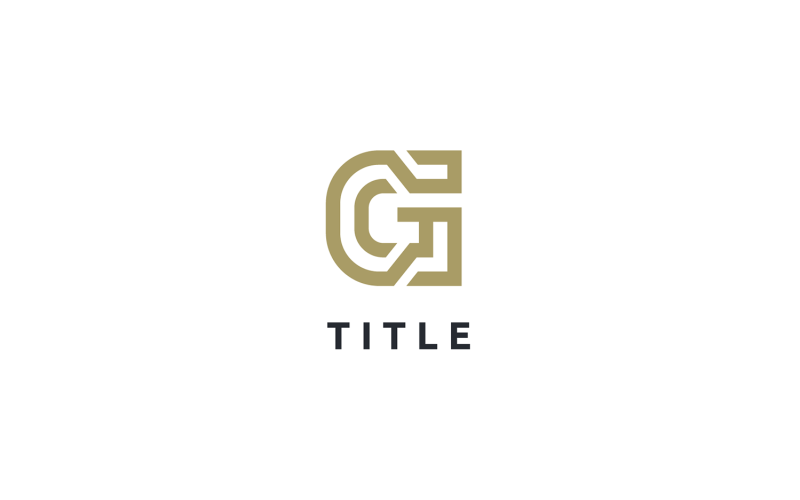 Logo icônico de luxo da linha G GG monograma elegante