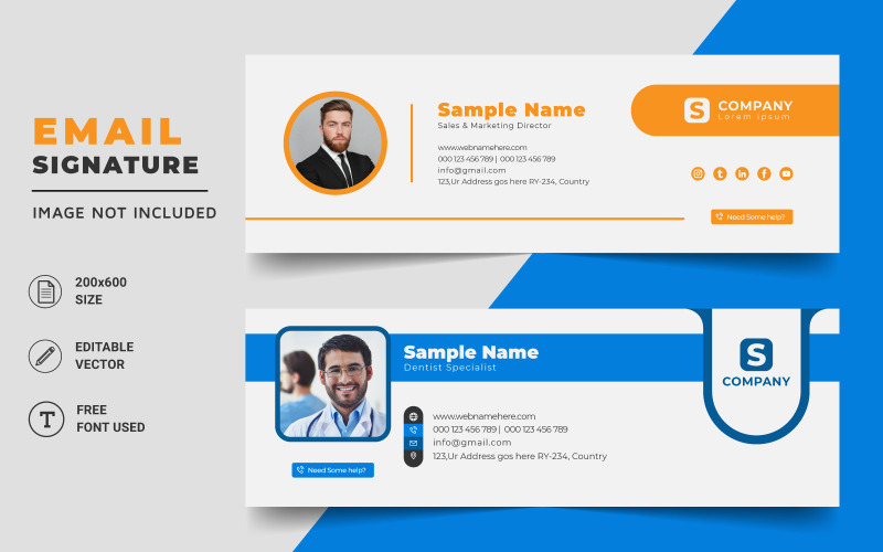 Ontwerpsjabloon voor e-mailhandtekening voor professionele e-mailhandtekening