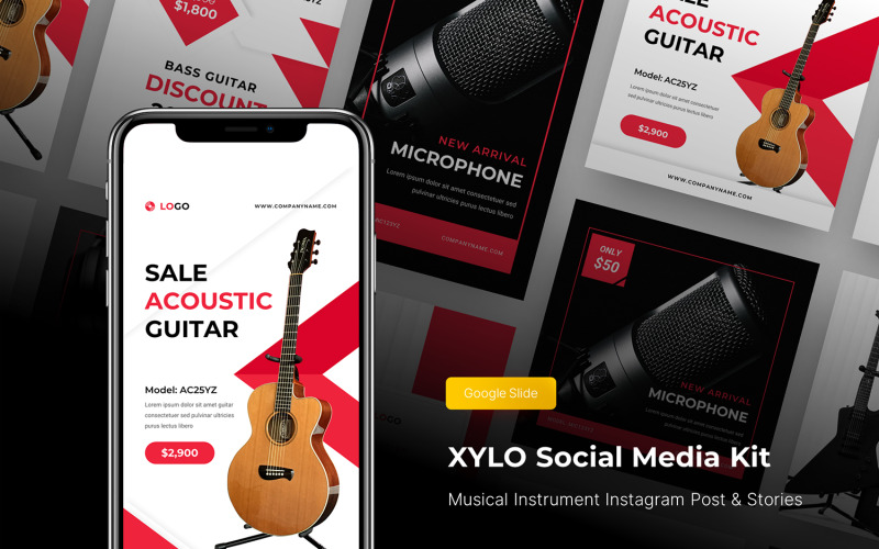 Xylo – Hangszer Instagram-bejegyzés és történetek Google diasablon