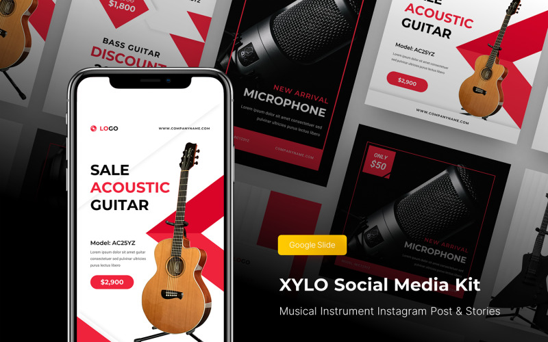 Xylo - Plantilla de diapositivas de Google para historias e historias de Instagram de instrumentos musicales