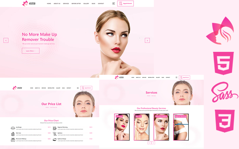 Este - Beauty Salon Html5 Css3 Theme Website Template