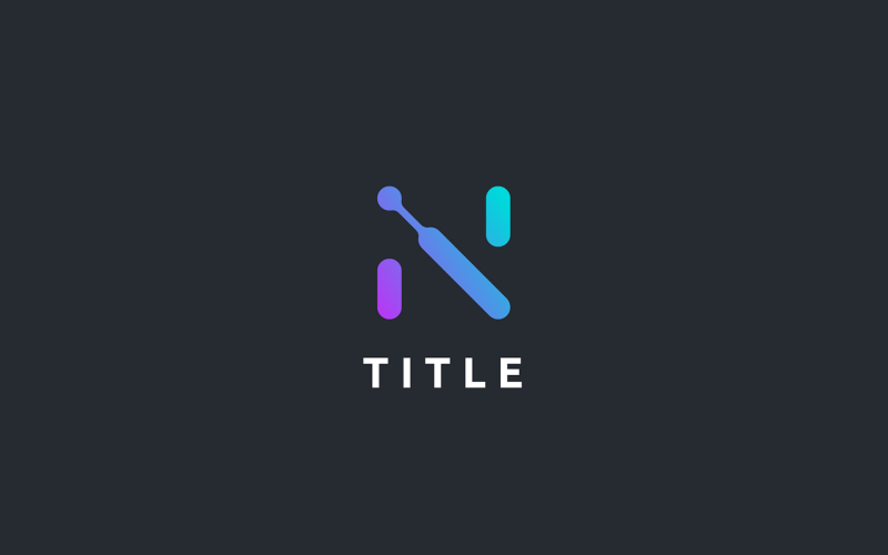 Logo del monogramma di dati contemporanei Lite Sense N Tech