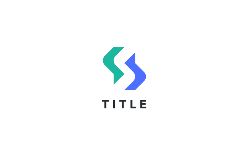 Logo monogramme contemporain Lite Sense S bleu vert