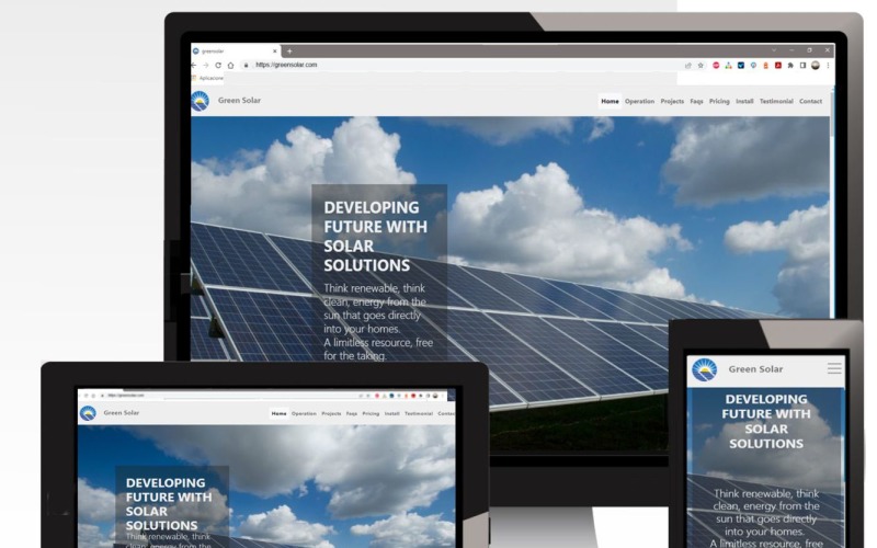 绿色太阳能，能源 HTML 登陆页面模板