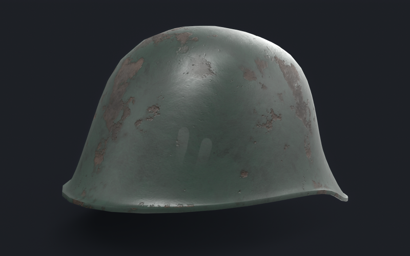 Modello 3D a basso numero di poligoni di Stahlhelm tedesco della seconda guerra mondiale