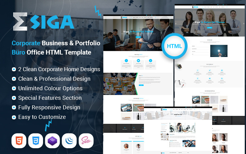 Siga - Kurumsal Portföy İş Ofisi HTML Şablonu