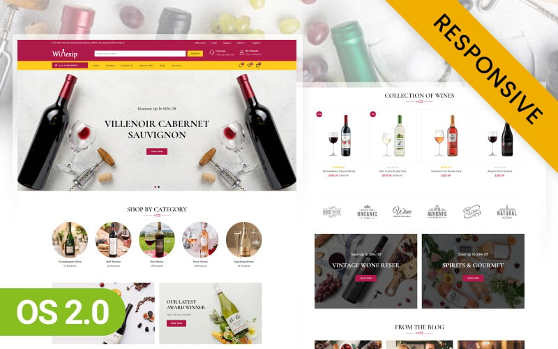 Winesip - Boutique de vin Shopify 2.0 Thème réactif