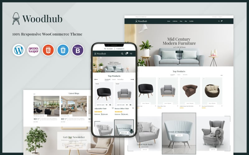 Woodhub - Plantilla de WooCommerce para muebles