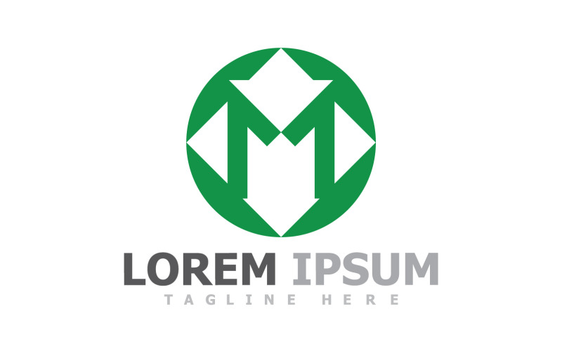 M Logotyp Företag Business Vector V11