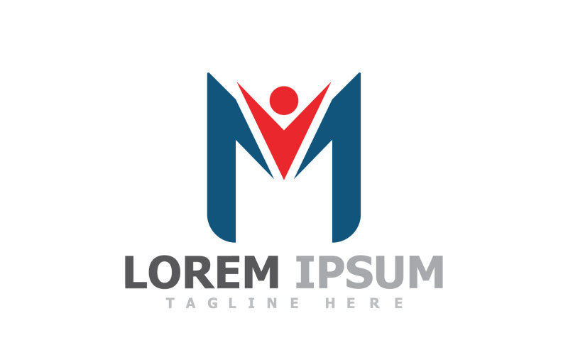 M Logotyp Företag Business Vector V9