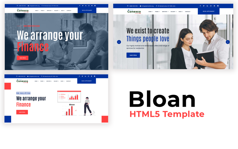 Bloan - Szablon strony internetowej pożyczki HTML5