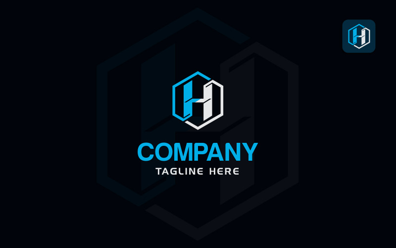 Plantilla de diseño de logotipo hexagonal letra H