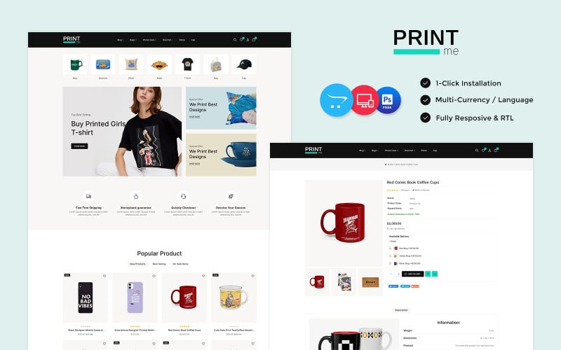 Printme - 打印服务多用途响应式 OpenCart 主题