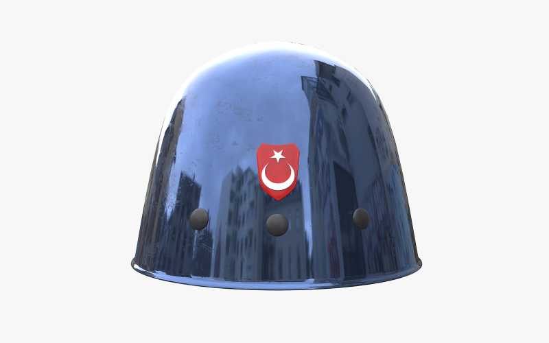Modelo 3D de baixo poli de capacete militar