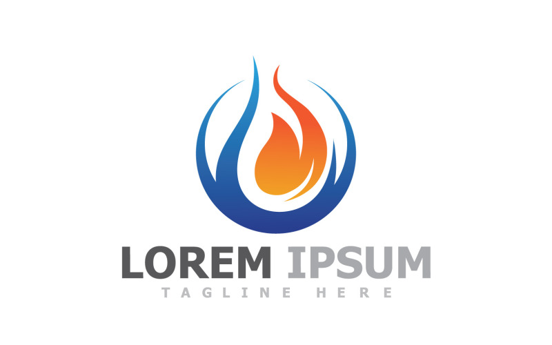 Modèle de logo feu flamme gaz et pétrole V7