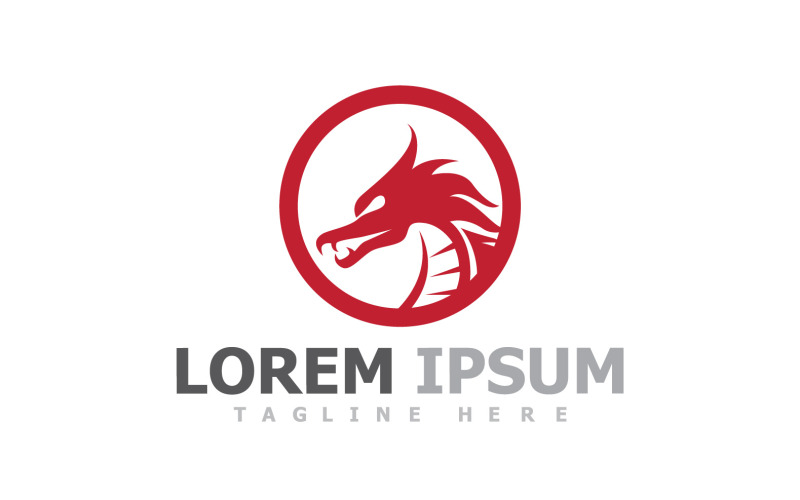 Tête de dragon Logo Animal V18