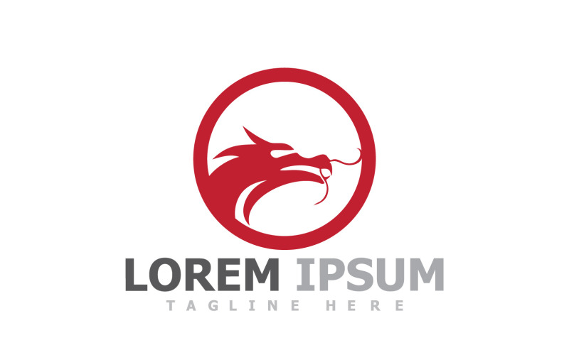 Tête de dragon Logo Animal V27