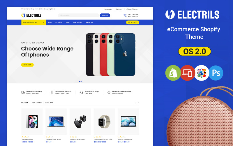Electrils — motyw Shopify w sklepie elektronicznym