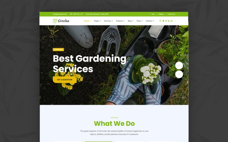GreeLan – Joomla-Vorlage für Garten-, Rasen- und Landschaftsgestaltung
