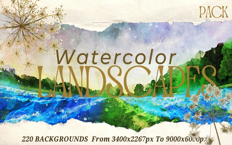 Nature Watercolor Backgrounds Pack