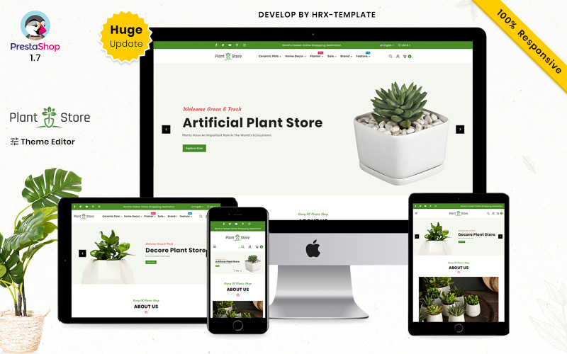Sklep z roślinami - doniczka na rośliny Prestashop Mega Super Responsive Theme Store