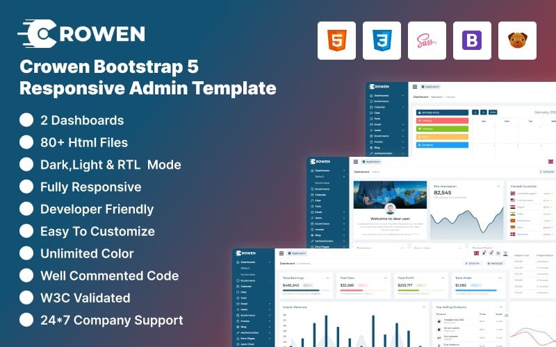 Crowen Bootstrap 5 管理模板