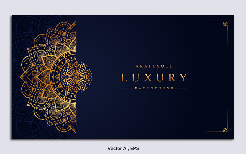 Fond de mandala avec motif arabesque doré