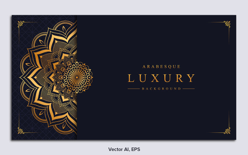 Fond de Mandala de luxe avec motif Arabesque doré arabe islamique