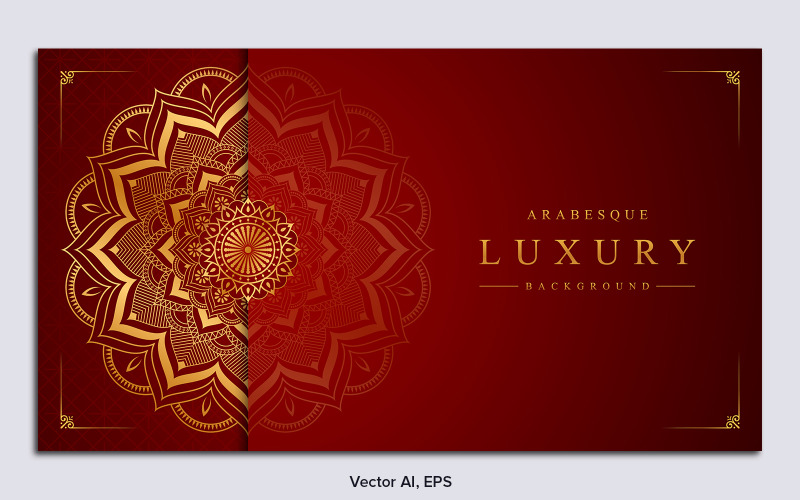 Luxe Mandala-achtergrond met gouden Arabesque-patroon Vector