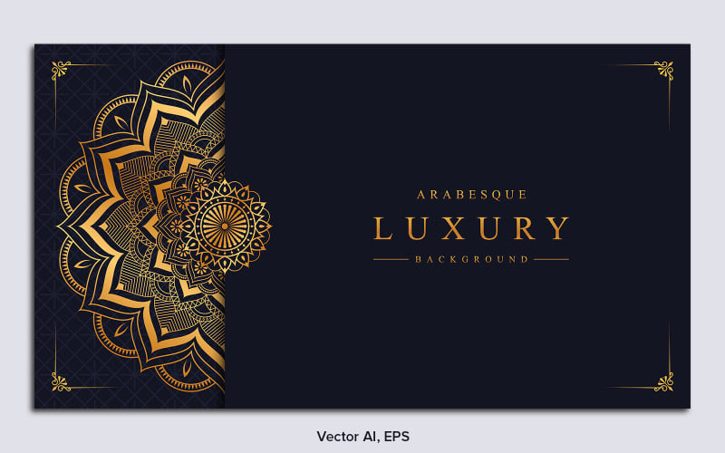 Mandala Background With Gold Arabesque Pattern