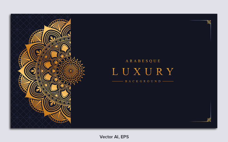 Luxus Mandala háttér arany arabeszk mintás arab iszlám keleti stílusban