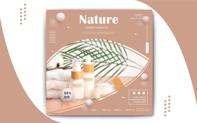 Банер продажу продуктів для догляду за шкірою природи