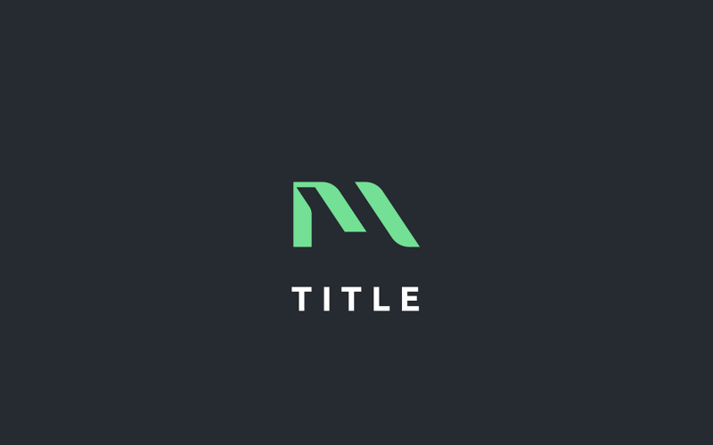 Geometrisch Lite Sense M organisch blad monogram logo