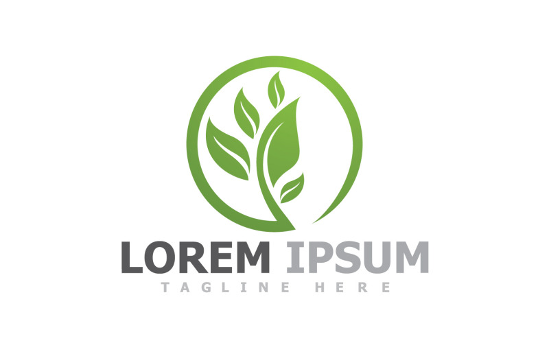 Liść Zielone Drzewo Natura Logo Szablon V2