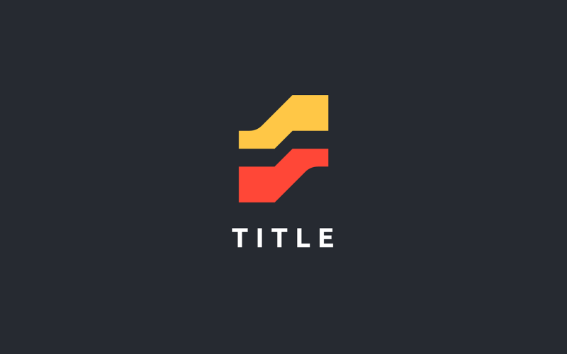 Logo geometrico giallo piatto con monogramma Lite Sense S