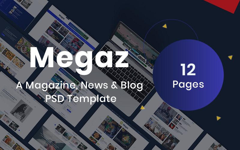 Megaz - 杂志、新闻和博客 PSD 模板