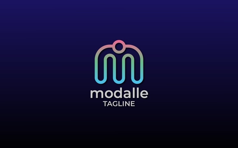Professionell Modalle Letter M Logotypmall