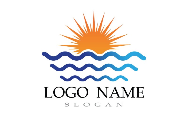 Water Wave Beach Logotyp Mall V8