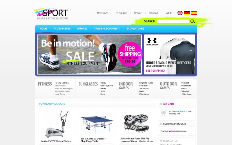 Magento Sports Store-tema