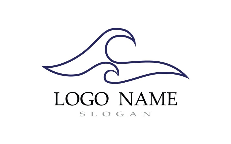 Szablon Logo Water Wave Beach V24