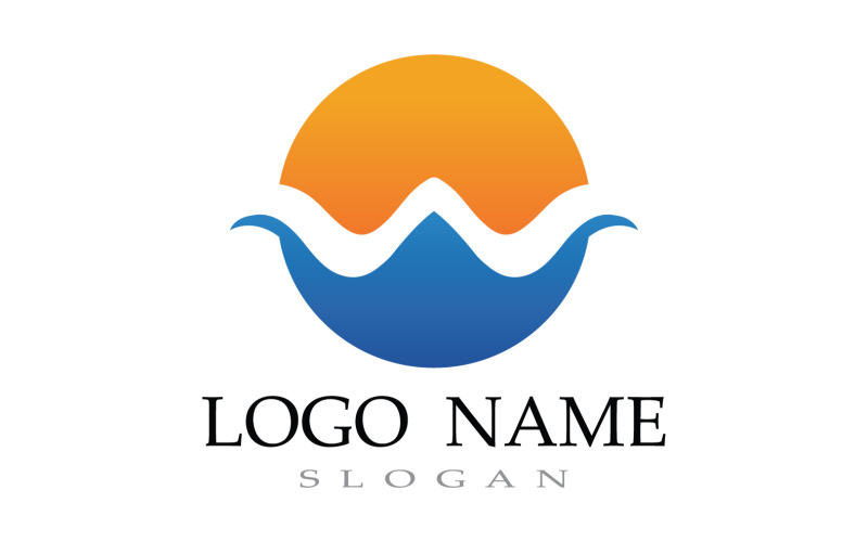 Water Wave Beach Logotyp Mall V19