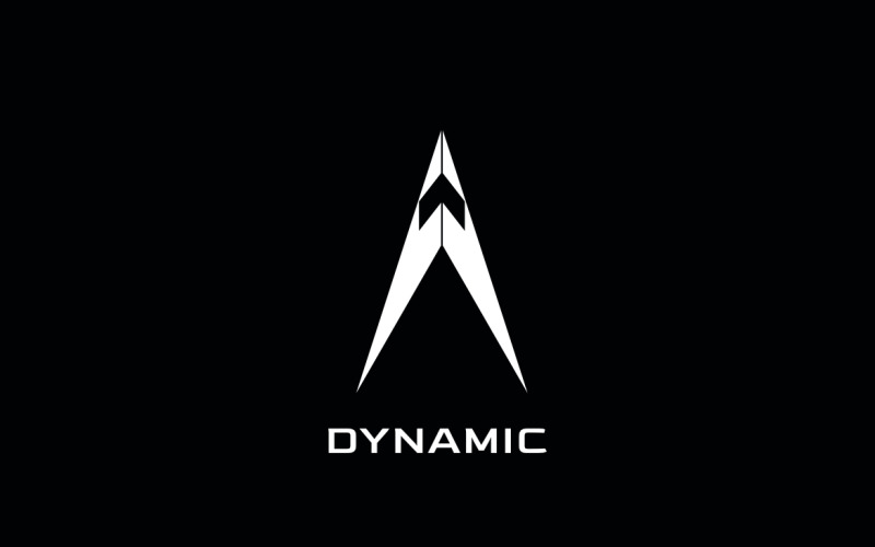 Dynamic Up Negative Tech Letter A Logo