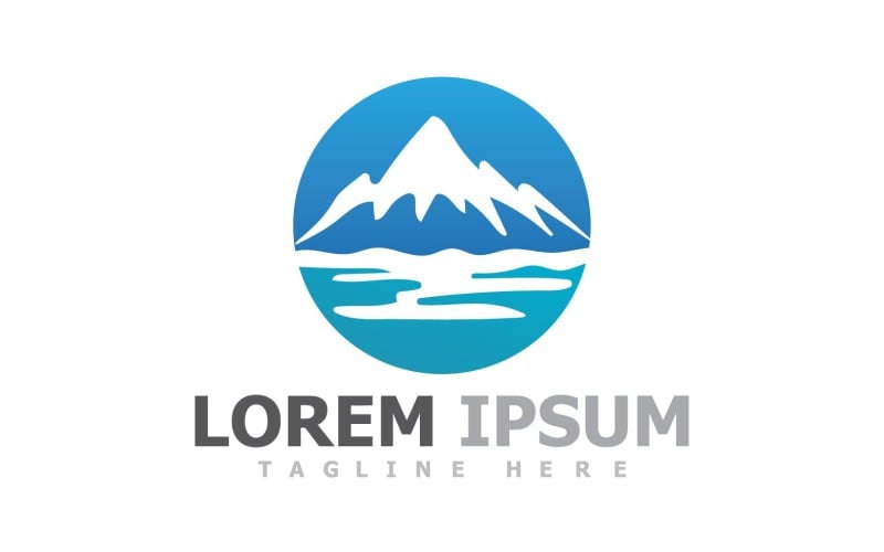 Horská krajina Příroda Logo šablona V6